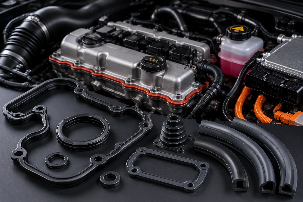 Automotive silicone elastomer sealing applications