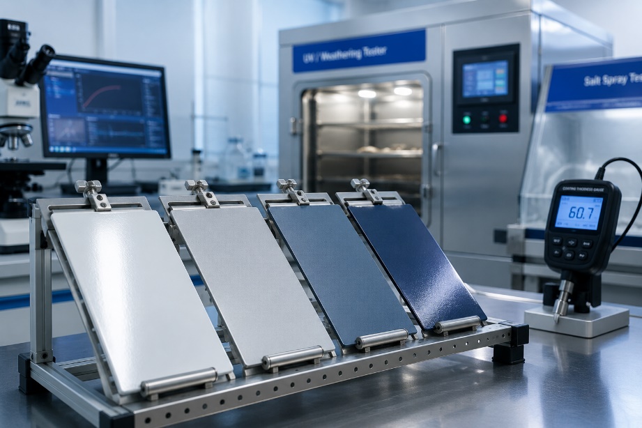 Laboratory weathering and salt spray testing for coating durability
