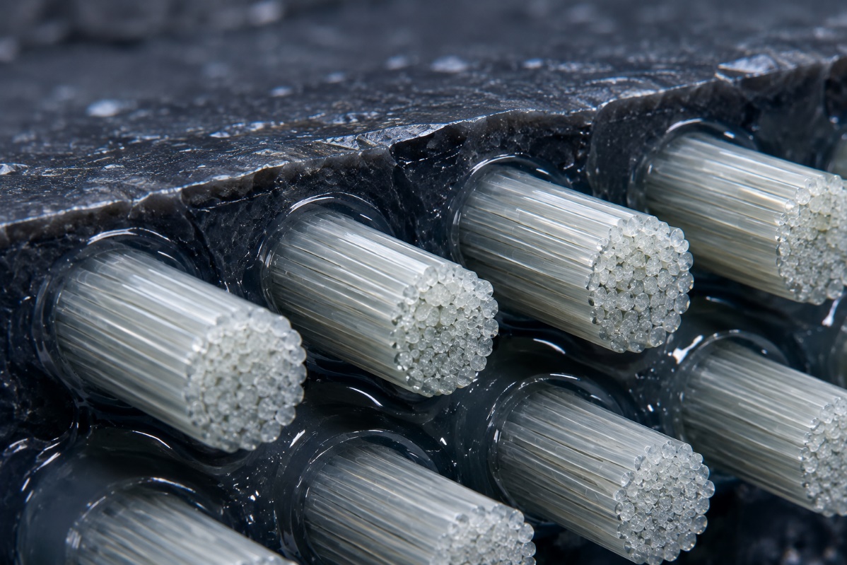 Glass fiber reinforcement illustrating enhanced interfacial bonding