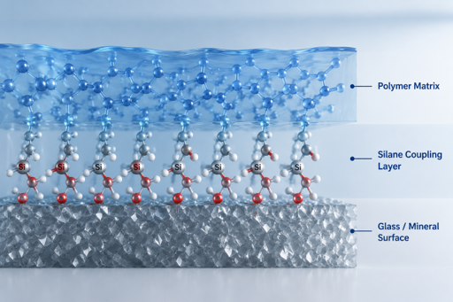 Silane interface bonding concept between polymer and inorganic surface